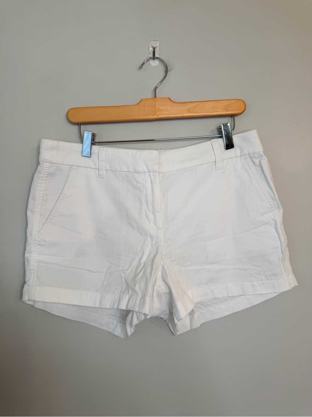 J. Crew Classic White Cotton Blend Shorts